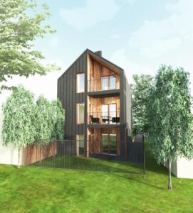 projekt indywidualny domu na wąską działkę architekt lublin warszawa