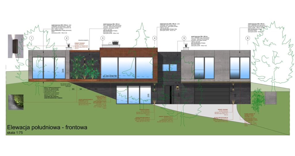 Projekt koncepcyjny elewacji domu Lipniak